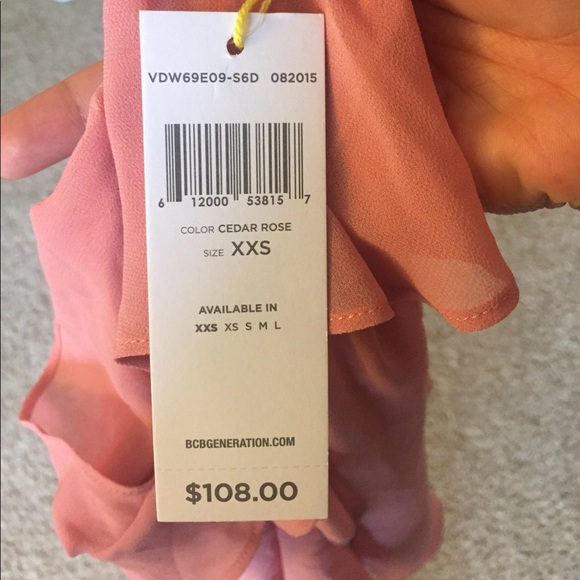 🎄🎁⛄️BCBGeneration Peach Flowy,Ruffle Short Dress - Picture 3 of 7